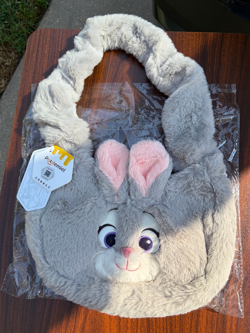 Disney Zootopia Judy Hopps Potdemiel Plush Furry Shoulder Underarm Bag NWT